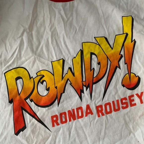 WWE ROWDY Ronda Rousey Ringer T-Shirt - Picture 6 of 6